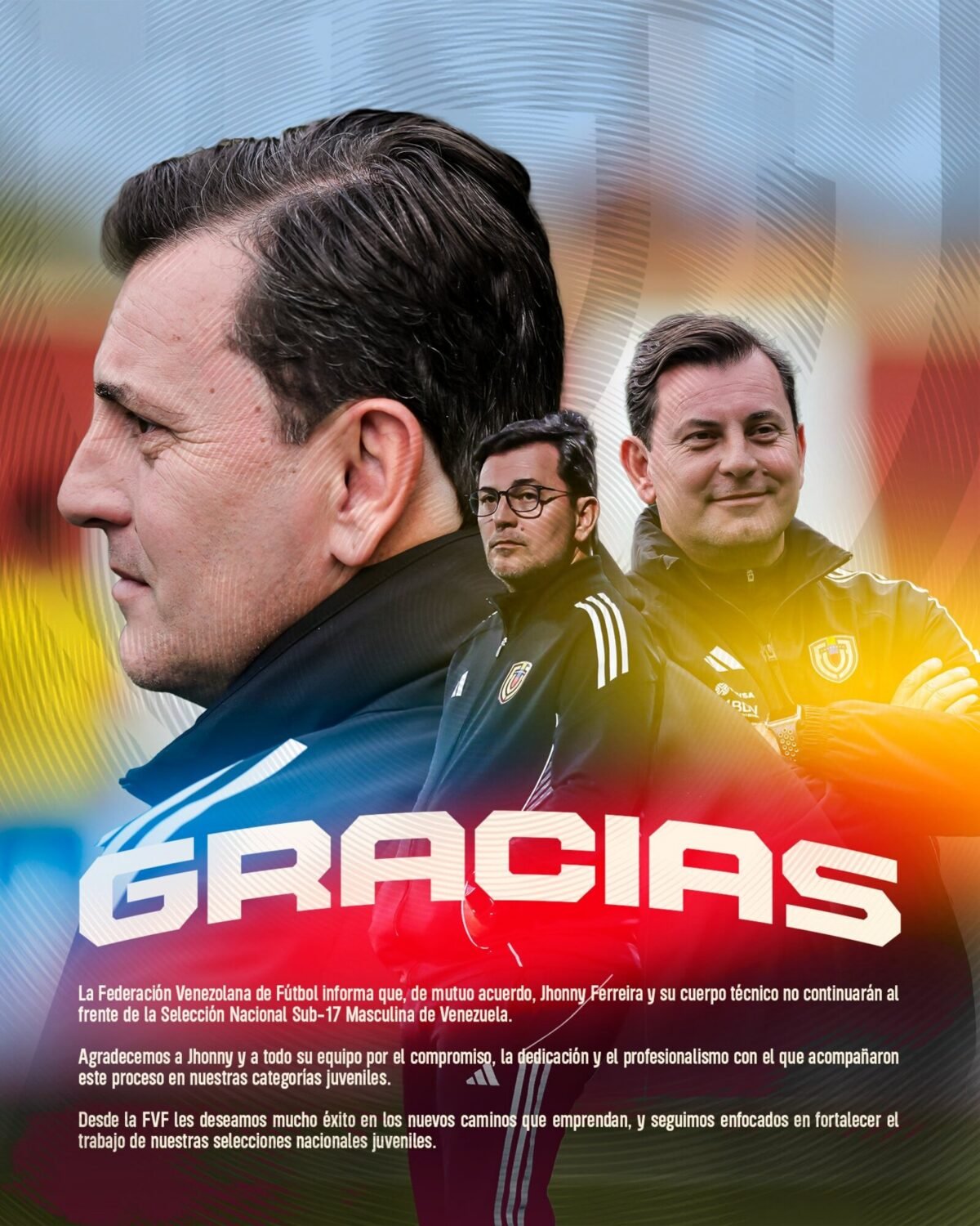 FVF anunció la salida de Jhonny Ferreira como director técnico de la Sub-17